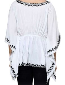 SAAKAA Embroidered White Kaftan Top