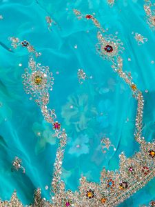 Heavy Embroidery Saree With Stitched Blouse