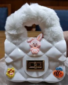 Cute White Jelly Bag with Charms