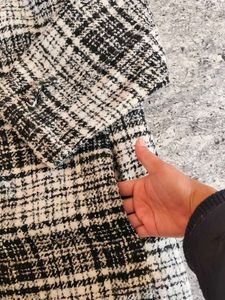 Vintage Plaid Wool Blend Coat