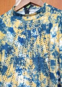 Tie-Dye Cold Shoulder Top