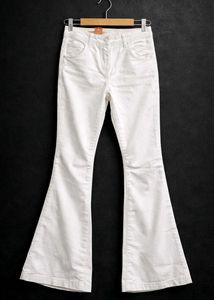 Stylish White Bell Bottom Jeans for Girls