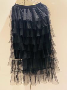 Elegant Black Tiered Tulle Skirt