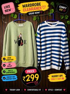 2 Crew Neck Sweatshirts for Women