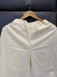 High Waisted Yellow Linen Pants