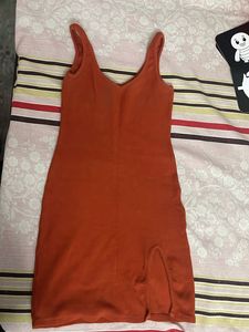 Vibrant Orange Bodycon Dress
