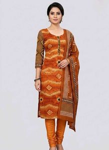 Orange Printed Kurta Set