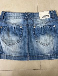 Blue Denim Mini Skirt