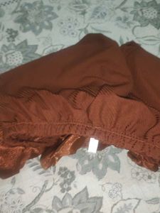 Brown Ruffle Top