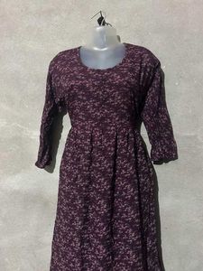 Maroon Printed Kurta Set