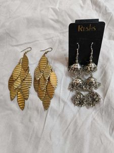 Stylish Earrings Set - Gold & Silver Tones
