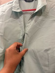 Light Green Collared Button-Up Shirt