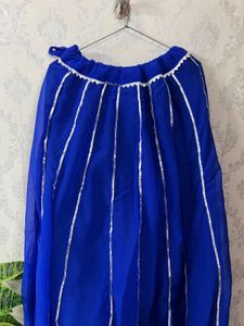 Navratri Royal Blue Ethnic Skirt with Silver Strip