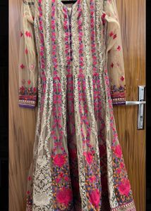 Embroidered Net Kurta Set