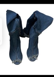 Denim Thigh-High Boots 36 size  eur -36