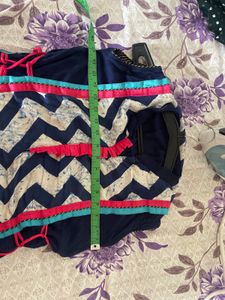 Stylish Navy Blue Zig Zag Print Kurta