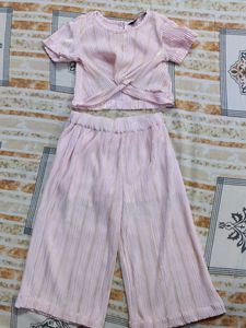 Chic Pink Pleated Co-ord Set