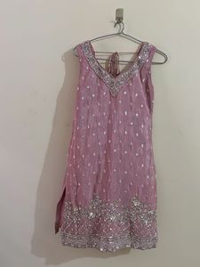 Pink Embellished Kurti Top