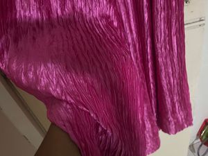 Stunning Pink Crushed satin ghagra