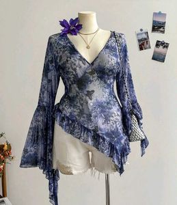 Witchy Violet assymetrical fairy top