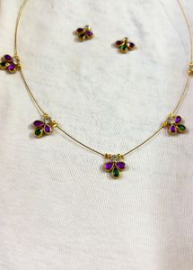 Delicate Flower Necklace &amp; Earring Set combo