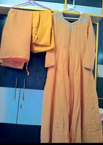 Mustard Anarkali Set 🌼🌼