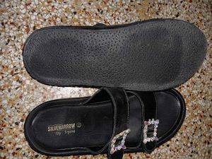 Black Platform Sandals with Embellishments