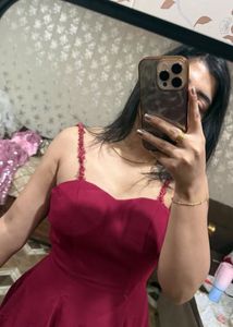 Elegant Red Midi Dress❤️🎀🦋