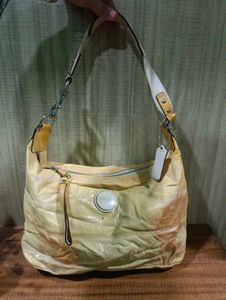 Coach Yellow Patent Leather Hobo Bag