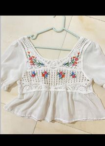 Embroidered Boho Peplum Blouse