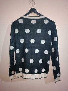 Polka Dot Button-Up Cardigan