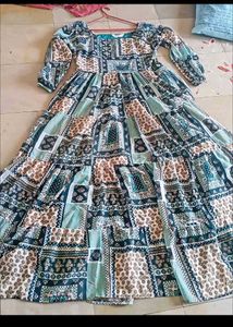 Boho Patchwork Tiered Midi Dress