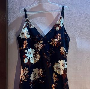 Floral Print Midi Dress with Slit