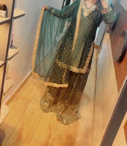 Elegant Green Kurta Set Mehndi special