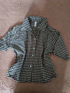 Chic Checked Button-Up Top