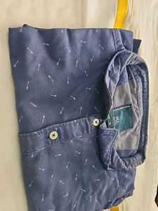 Blue Arrow Print Casual Shirt