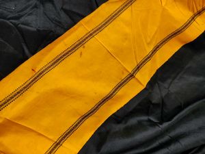 Black &amp; Yellow non zari kanjivaram saree