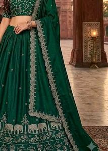 Beautiful Emerald Green Lehenga Choli