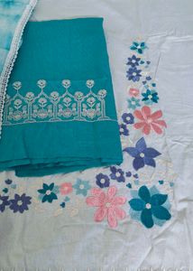 *Pure Kota Doria Suit - Embroidered Shirt &amp; Bottom