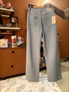freakins Light Wash Ripped Wide Leg Jeans