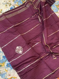 Elegant Plum Saree with Embellishments