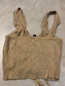 Ruched Drawstring Knit Crop Top