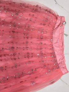 Elegant Pink Sequined Lehenga Choli Set