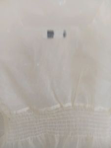 Sheer Puff Sleeve Square Neck Top