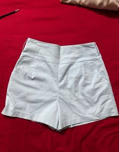 High-Waisted Light Blue Shorts