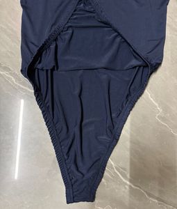 Sleek Navy Blue One-Piece Bodysuit