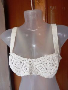 Cream Crochet Bralette