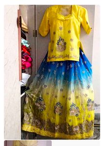 Yellow & Blue rajputi poshak