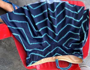 Stylish Navy Swimsuit with Blue Pattern