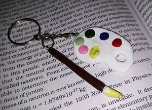 Artist Palette &amp; Paintbrush Keychain🎨🖌️